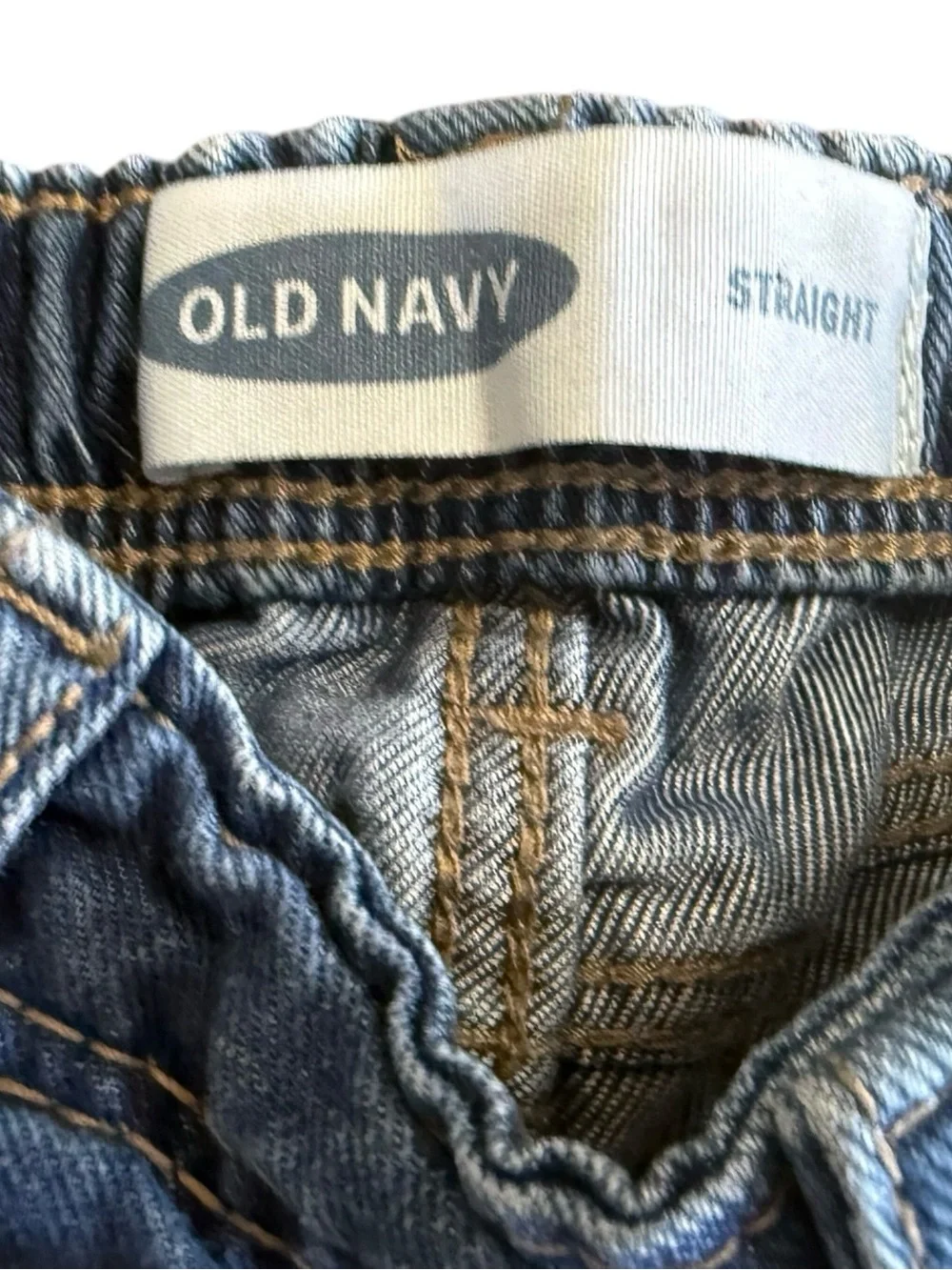 Old Navy Boys Jeans Size 4T Straight Leg Blue Denim Elastic Waist Back to School